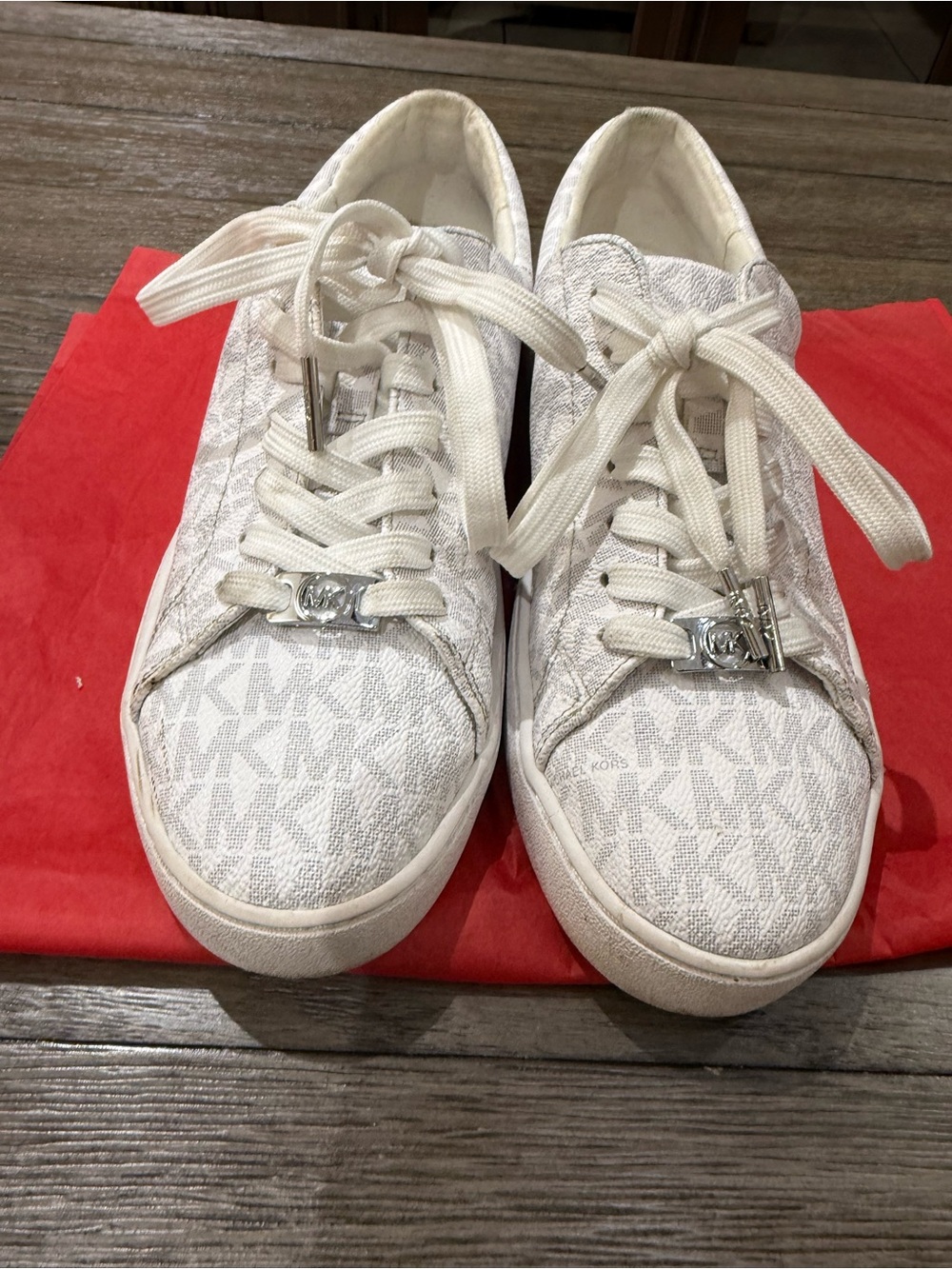 Michael Kors White Logo Low-Top Sneakers